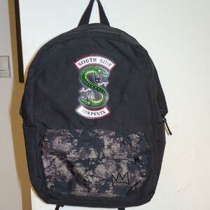Black Backpack with Serpent Emblem In Great Pre-owned Condition $15
